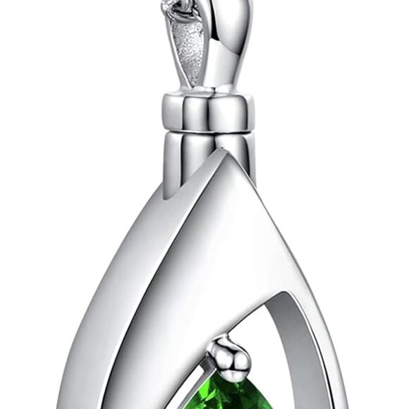 Sterling Silver Cremation Jewelry Teardrop Ashes Pendant Necklace Keepsake - Picture 1 of 5